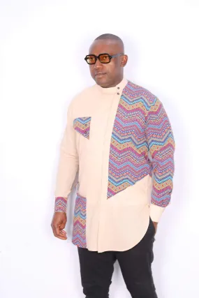 African Linen Shirt Pink