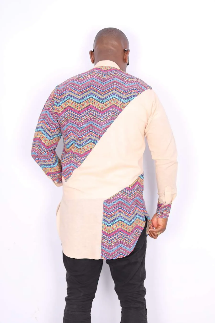 African Linen Shirt Pink