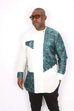 African Linen Shirt White