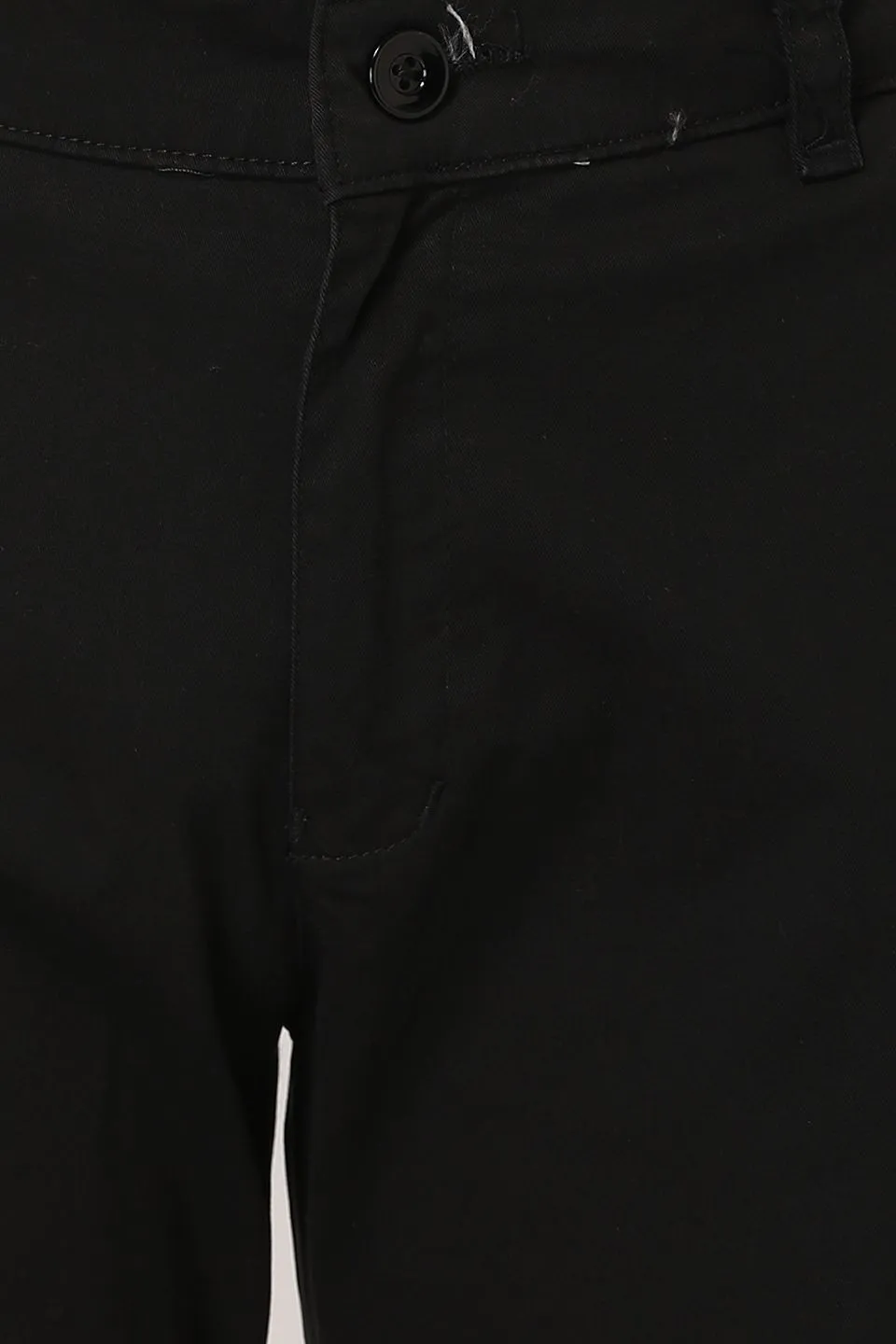 Cotton Twill Black Chinos