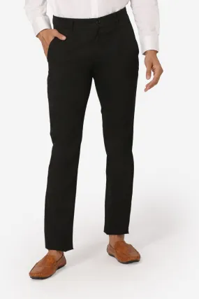 Cotton Twill Black Chinos