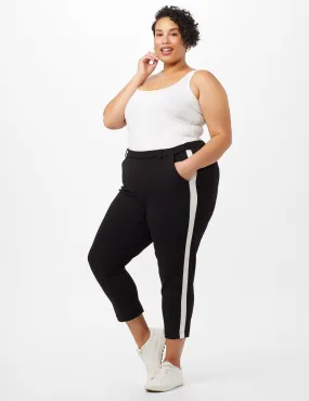 Cropped Tuxedo Stripe Knit Pants