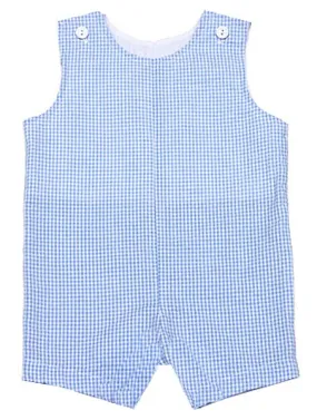 Funtasia Color Works Infant / Toddler Boys Gingham Seersucker Jon Jon - Light Blue