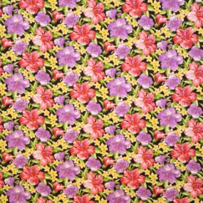 Purple and Red Hibiscus Paradise | Black