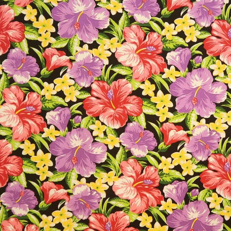 Purple and Red Hibiscus Paradise | Black