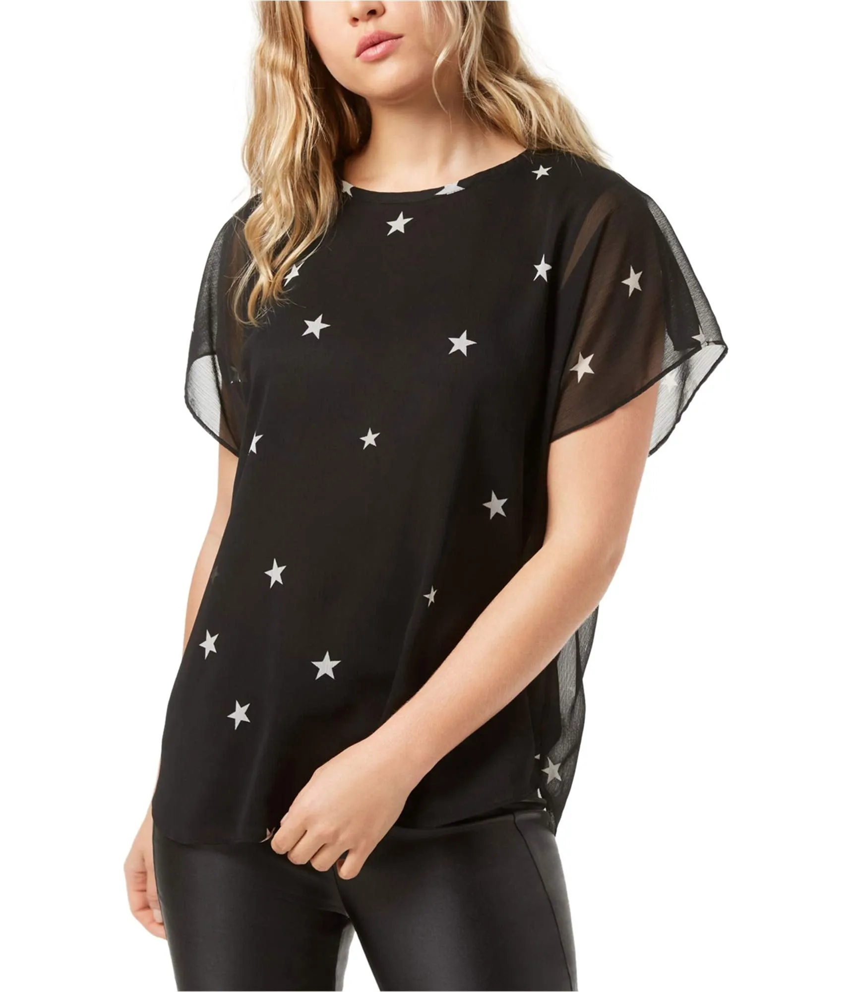 RACHEL Rachel Roy Star-Print Top Black