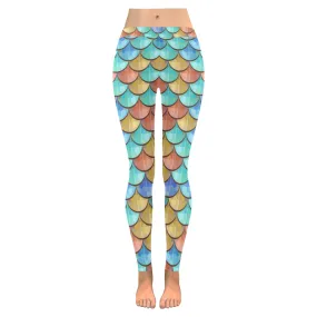 River Fish Scales Women's Low Rise Leggings (Invisible Stitch)
