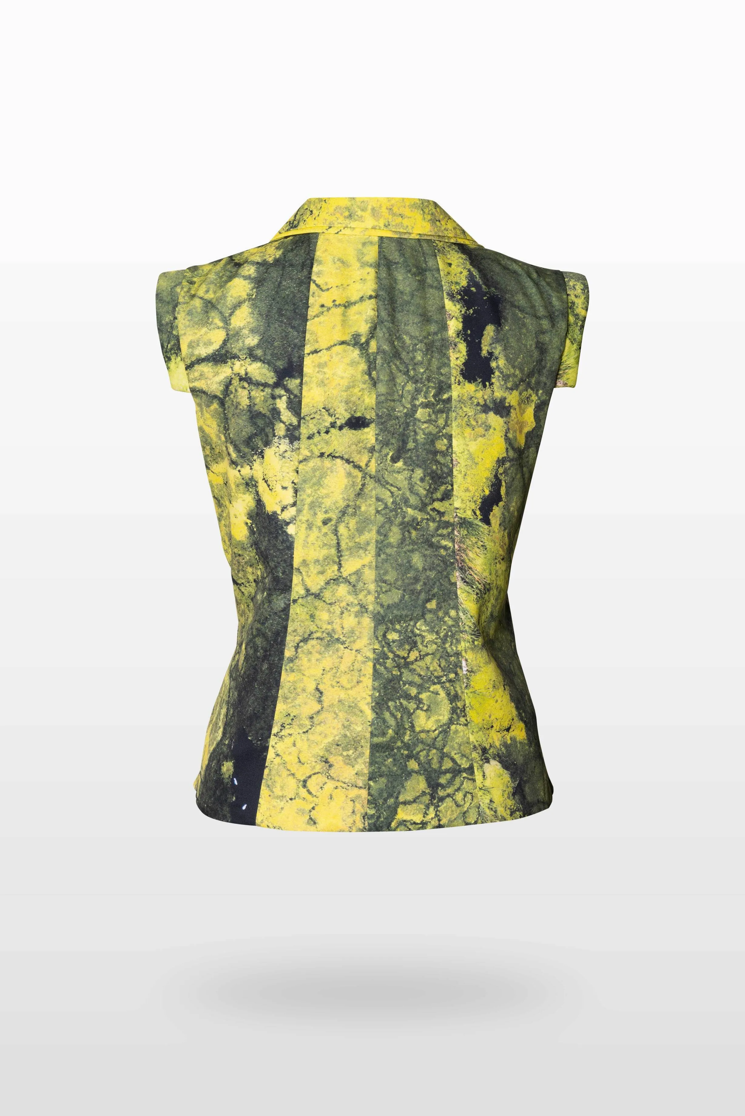 Yellow Sleeveless Blazer